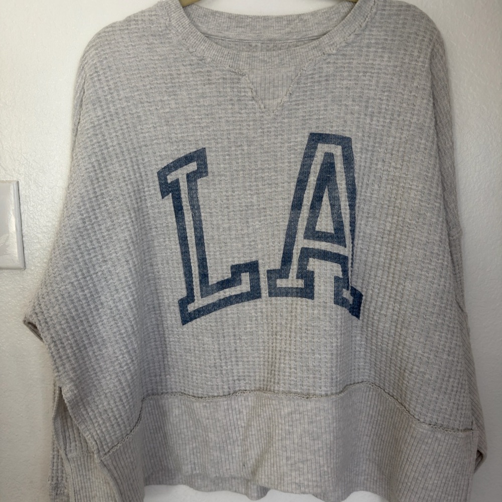 American Eagle Outfitters Gray and Blue Women's Sweater